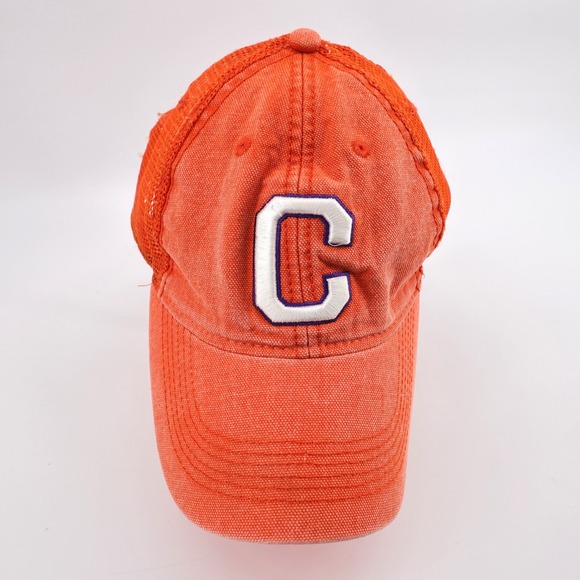 Vintage Clemson Tigers Legacy Mesh Back Trucker Hat Orange Mens OSFM - Picture 2 of 7